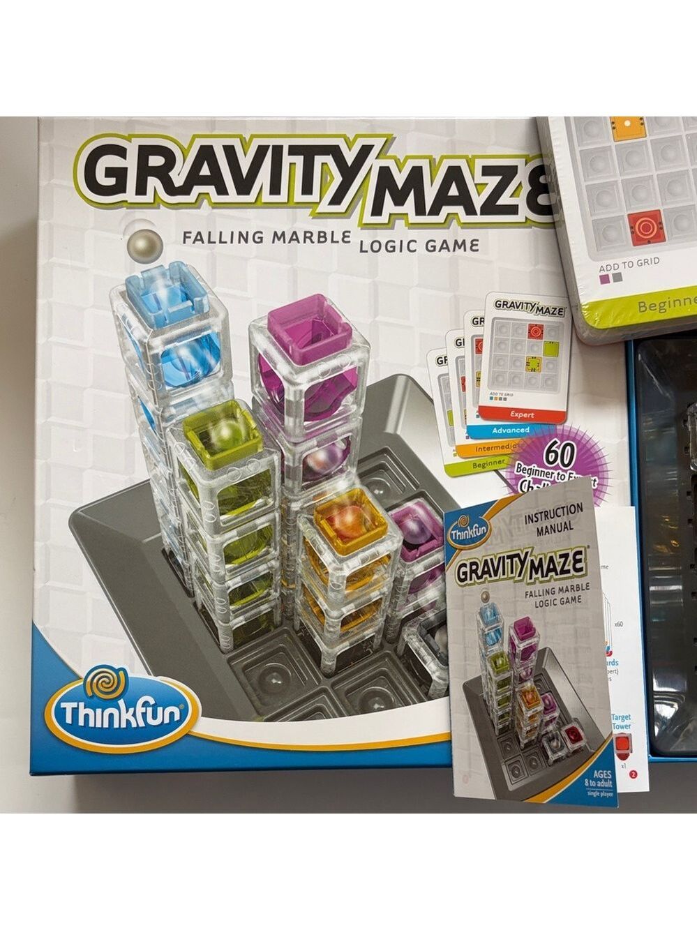 NWT ThinkFun Gravity Maze Falling Marble Logic Game - Multicolor Towers